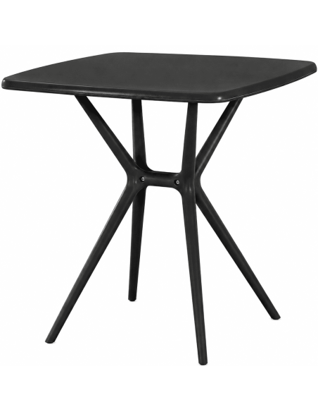 Table de jardin carrée noire en polypropylène 72x72x76 cm Bellerive