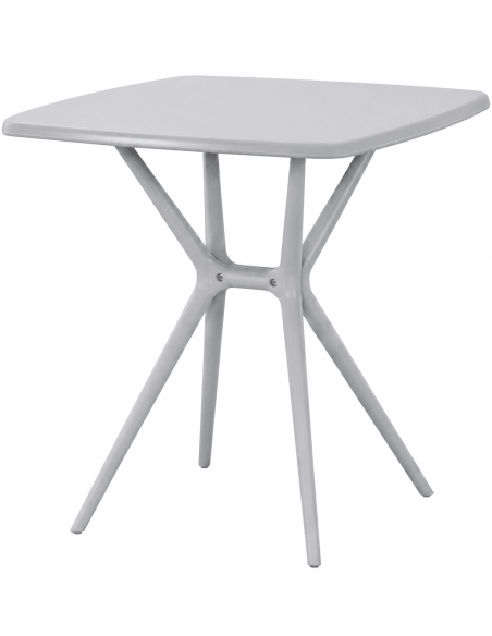 Table de jardin carrée en polypropylène gris 72x72x76 cm Bellerive