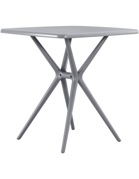 Table de jardin carrée en polypropylène gris 72x72x76 cm Bellerive