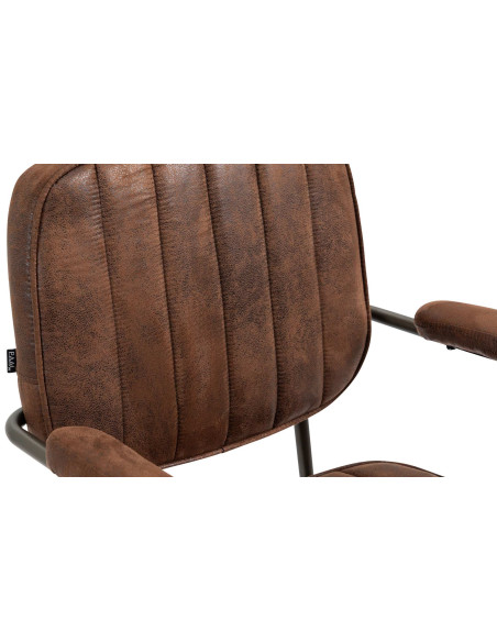 Fauteuil de bureau à roulettes en polyuréthane cognac et métal noir Atelier Noma