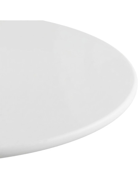 Table de bistrot ronde blanche en MDF laqué et métal diamètre 70 cm Café Varenno