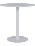 Table de bistrot ronde blanche en MDF laqué et métal diamètre 70 cm Café Varenno