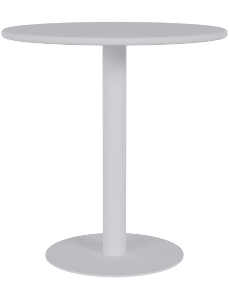 Table de bistrot ronde blanche en MDF laqué et métal...