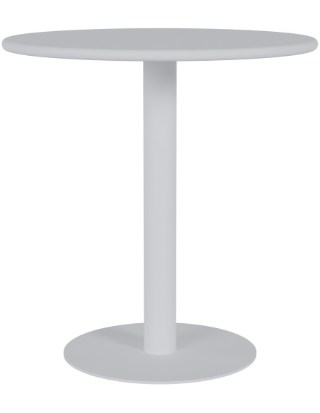 Table de bistrot ronde blanche en MDF laqué et métal diamètre 70 cm Café Varenno