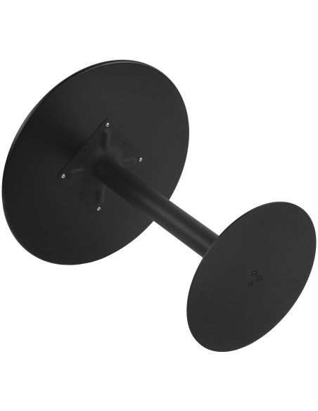 Table de bistrot ronde noire en MDF laqué et métal diamètre 70 cm Café Varenno