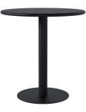Table de bistrot ronde noire en MDF laqué et métal diamètre 70 cm Café Varenno