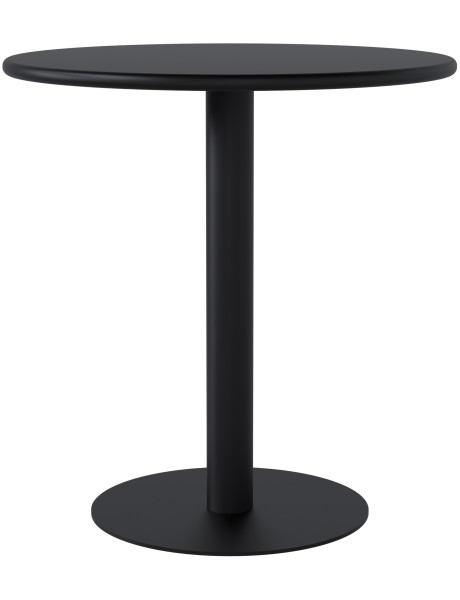 Table de bistrot ronde noire en MDF laqué et métal...