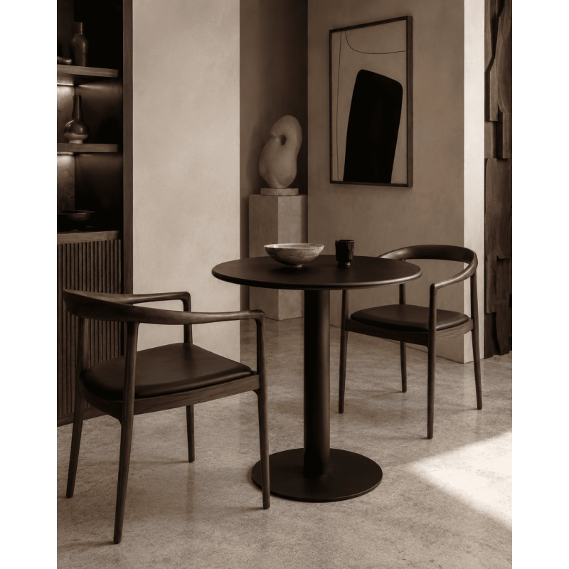 Table de bistrot ronde noire en MDF...