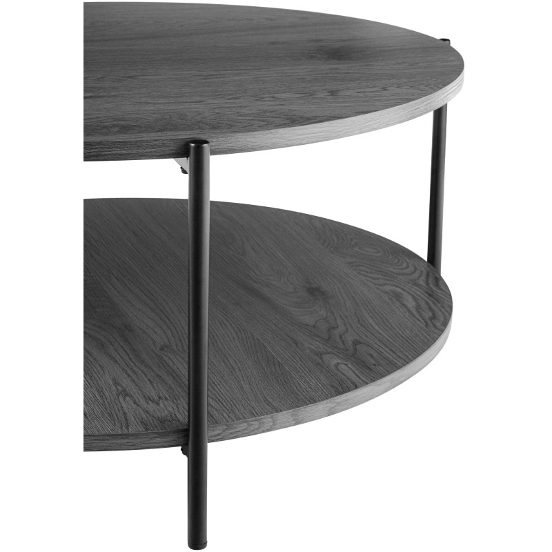 Table basse ronde double plateau gris...