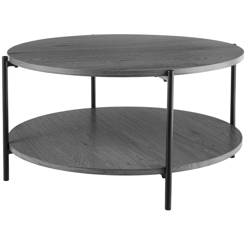 Table basse ronde double plateau gris...