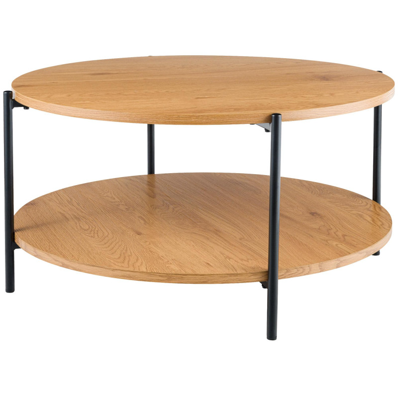 Table basse ronde double plateau bois...