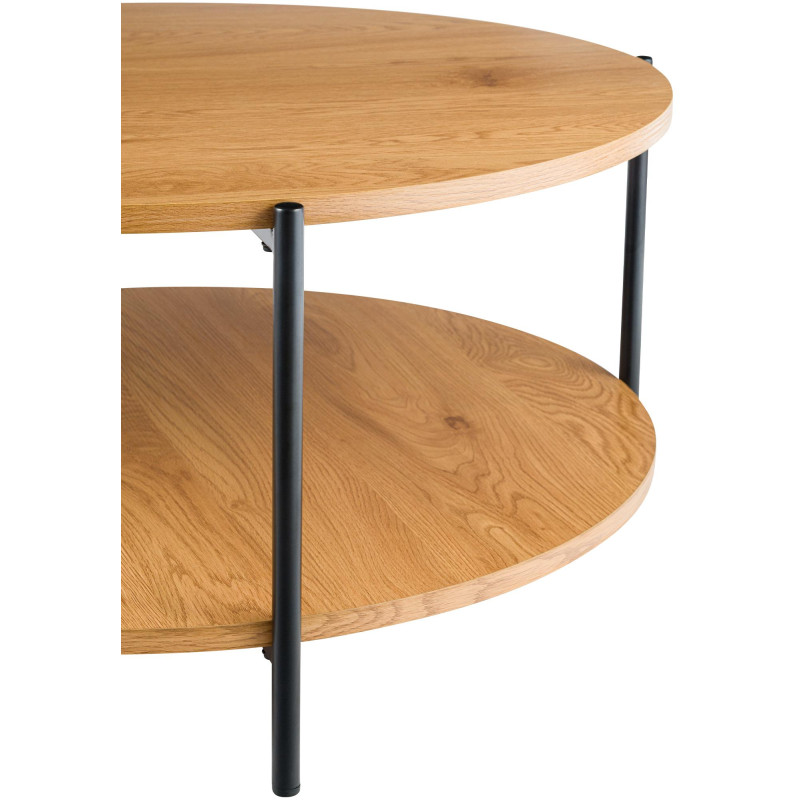 Table basse ronde double plateau bois...
