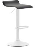 Tabouret de bar réglable noir et blanc en polyuréthane et métal Nivelle