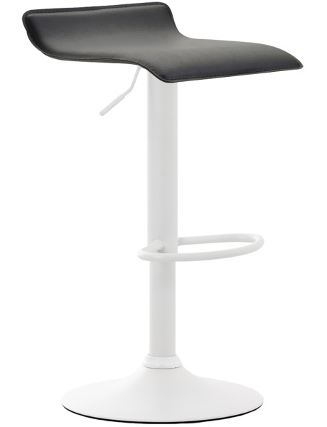 Tabouret de bar réglable noir et blanc en polyuréthane et...