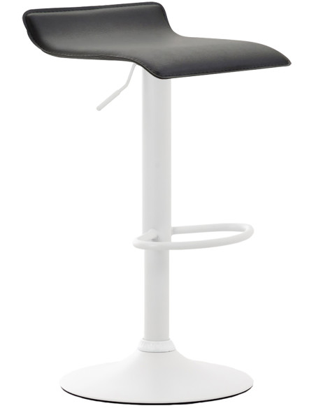 Tabouret de bar réglable noir et blanc en polyuréthane et métal Nivelle