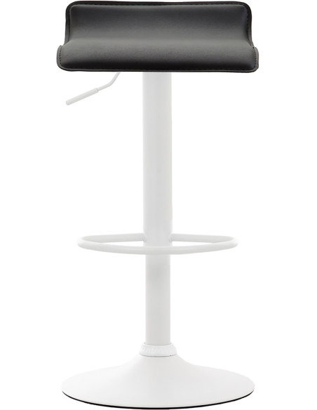 Tabouret de bar réglable noir et blanc en polyuréthane et métal Nivelle