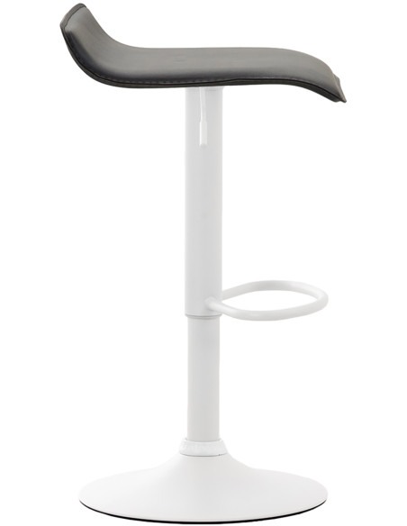 Tabouret de bar réglable noir et blanc en polyuréthane et métal Nivelle