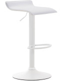 Tabouret de bar réglable blanc en polyuréthane et métal Nivelle