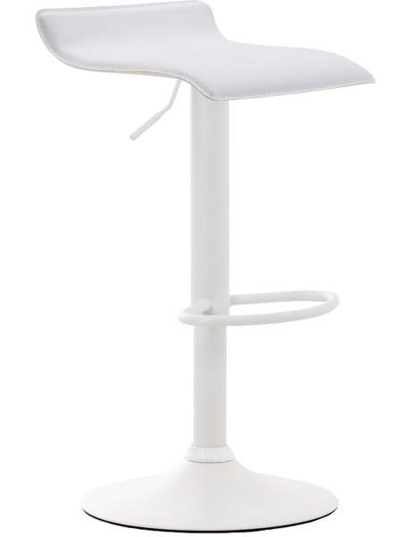 Tabouret de bar réglable blanc en polyuréthane et métal...