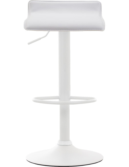 Tabouret de bar réglable blanc en polyuréthane et métal Nivelle