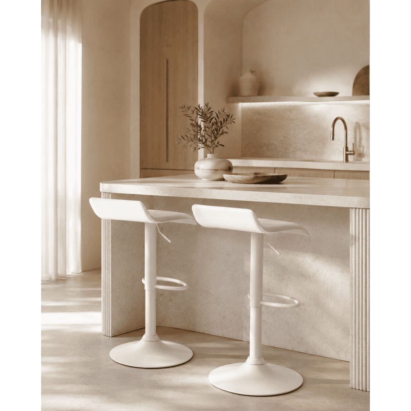 Tabouret de bar réglable blanc en...