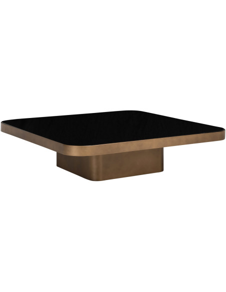 Table basse carrée Claridge effet travertin 100 cm