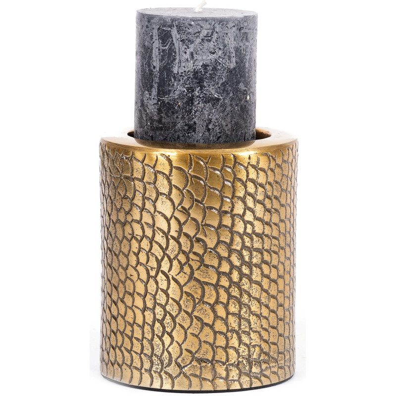 Bougeoir doré motif croco 13 cm The...