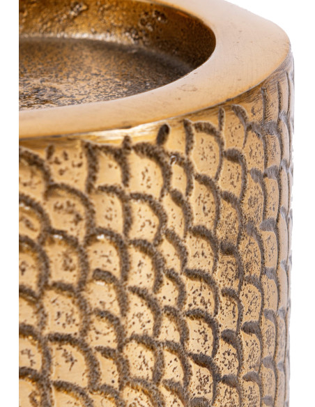 Bougeoir doré motif croco 13 cm The Croco