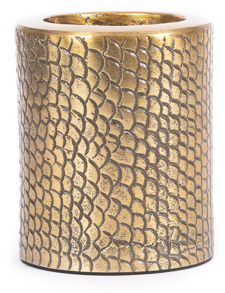 Bougeoir doré motif croco 13 cm The Croco