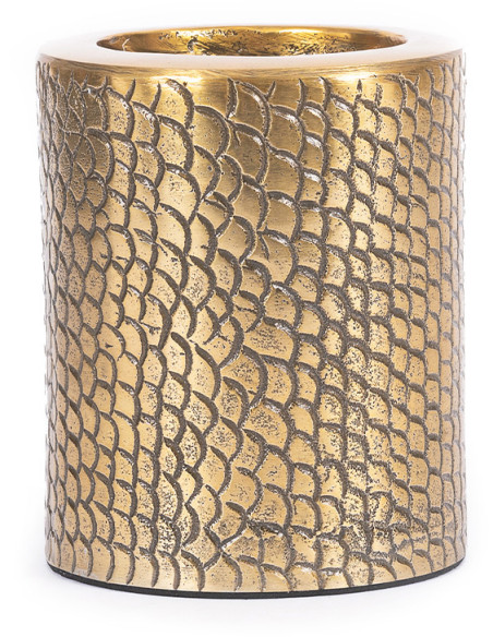 Bougeoir doré motif croco 13 cm The Croco