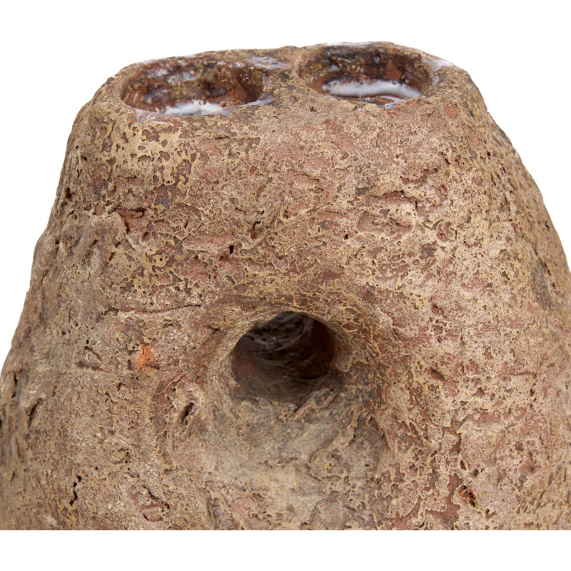 Bougeoir double terre cuite marron 28...