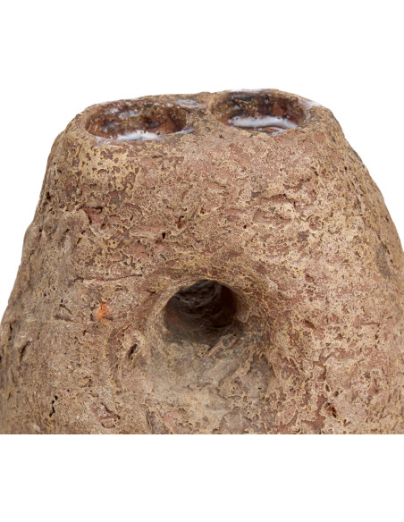 Bougeoir double terre cuite marron 28 cm The Terra Totem