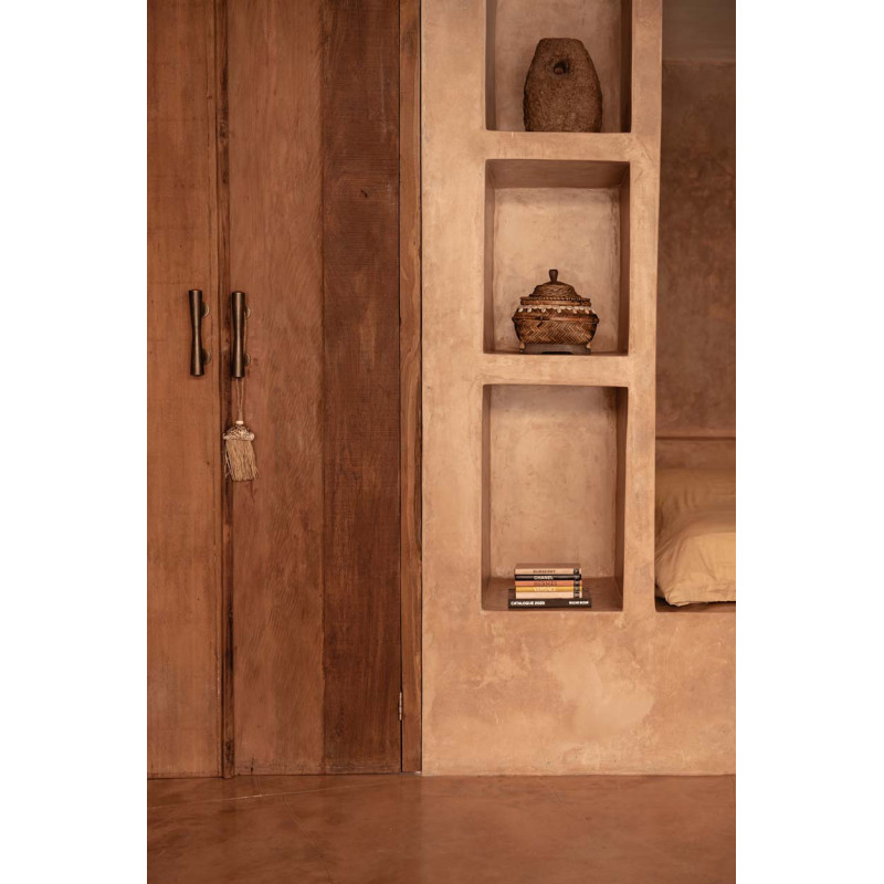 Bougeoir double terre cuite marron 28...
