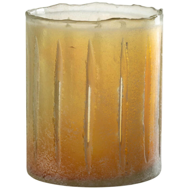 Photophore en verre jaune 15 cm Sugar