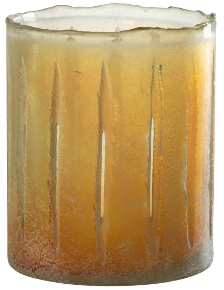 Photophore en verre jaune 15 cm Sugar