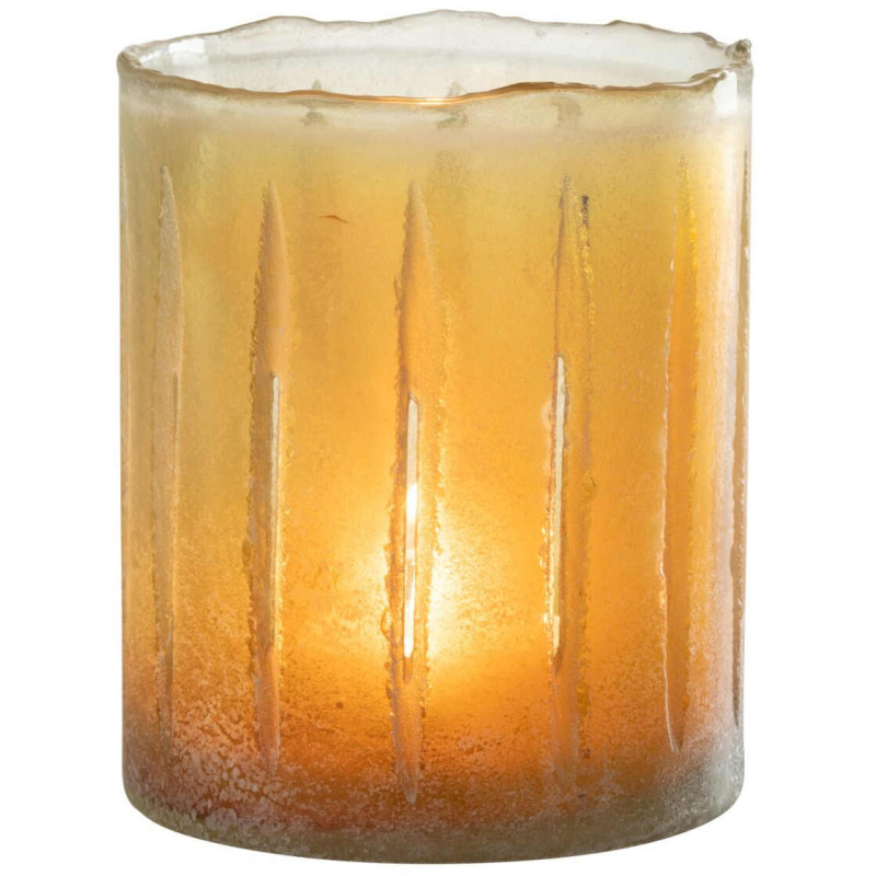 Photophore en verre jaune 15 cm Sugar