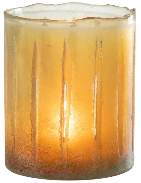 Photophore en verre jaune 15 cm Sugar