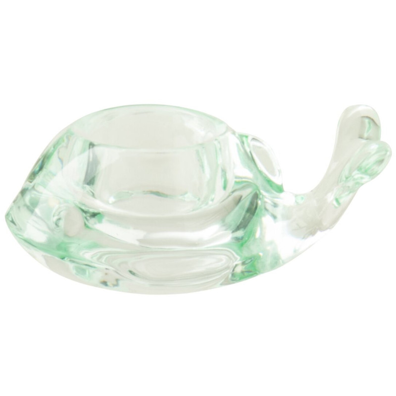 Bougeoir baleine en verre vert menthe...