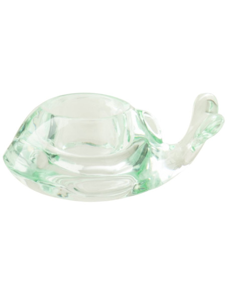 Bougeoir baleine en verre vert menthe Orphéon