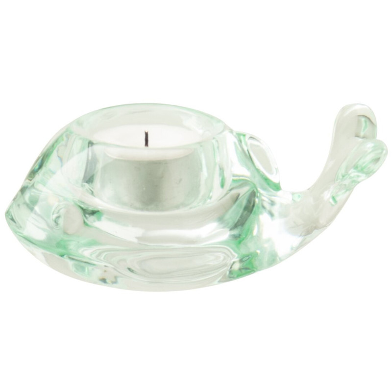 Bougeoir baleine en verre vert menthe...