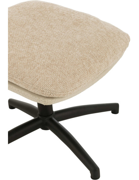 Fauteuil relax avec repose-pieds tissu beige grisé Lunéor