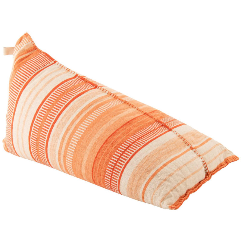 Pouf poire coton rayé orange écru...