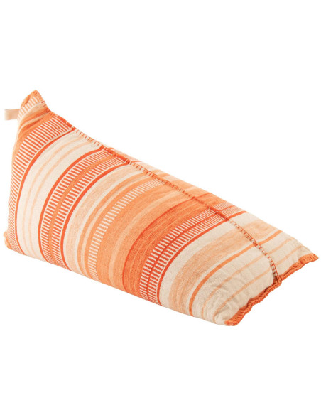 Pouf poire coton rayé orange écru Soléane