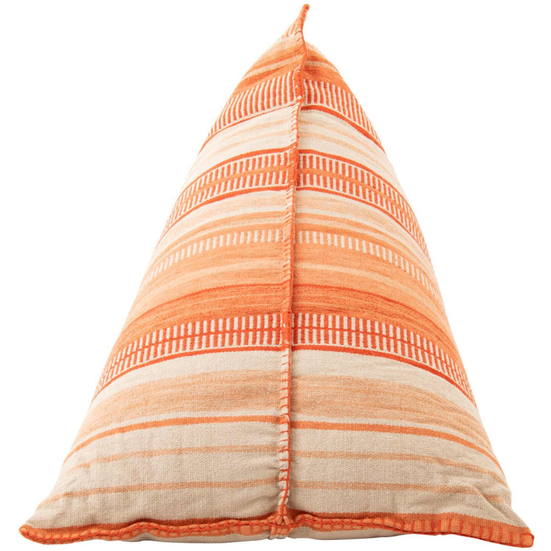 Pouf poire coton rayé orange écru...