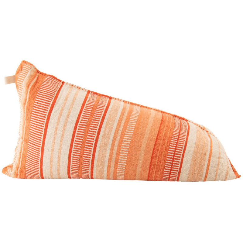 Pouf poire coton rayé orange écru...