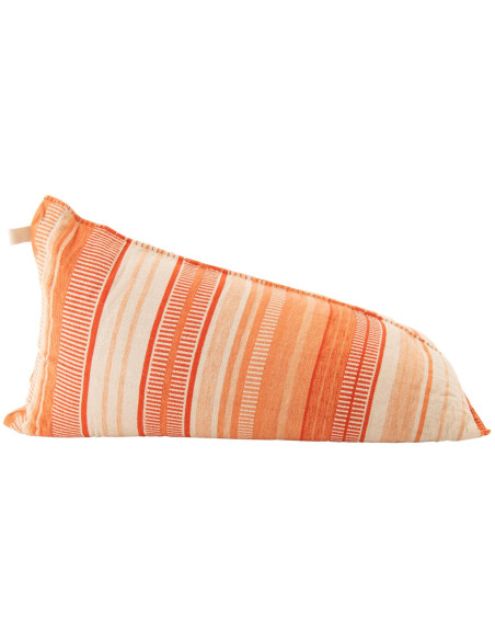 Pouf poire coton rayé orange écru Soléane