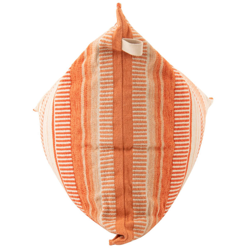 Pouf poire coton rayé orange écru...