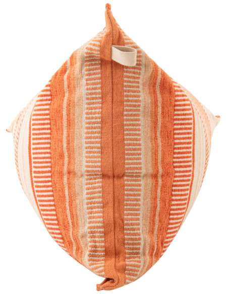 Pouf poire coton rayé orange écru Soléane