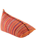 Pouf poire coton rayé orange rose 150 cm Soléane
