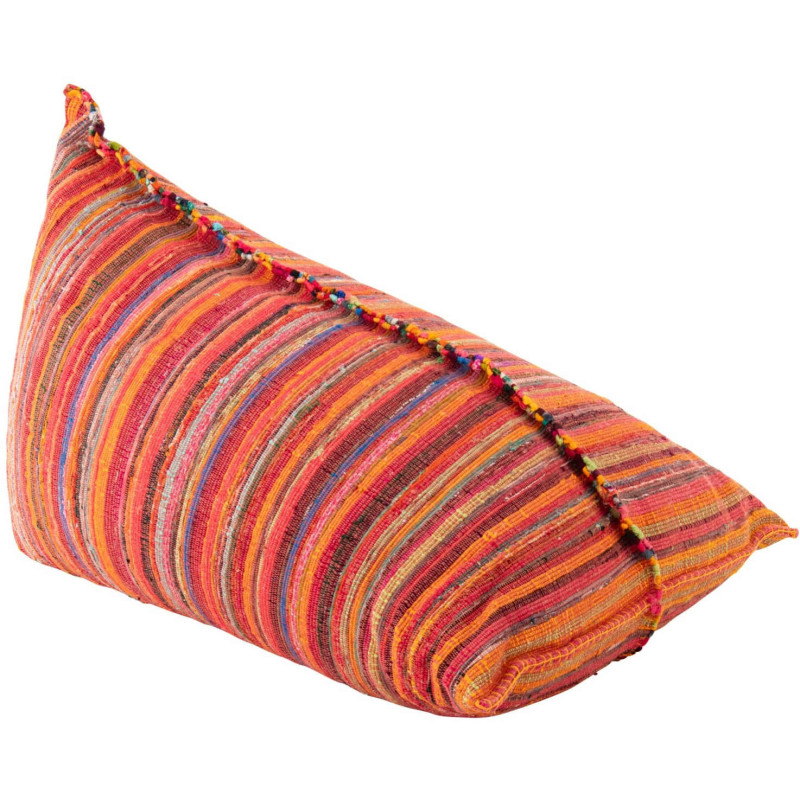 Pouf poire coton rayé orange rose 150...